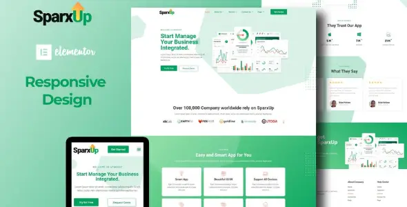 SparxUp – Saas &amp; Startup Elementor Template Kit