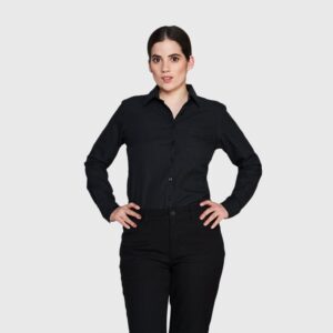 Blusa Oxford B/Pegado Guardia M/L Negra