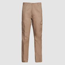Pantalón Cargo Gabardina Hombre Beige