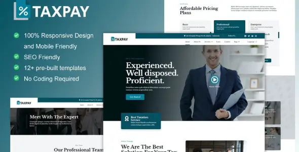 TaxPay – Advisor &amp; Financial Consulting Elementor Template Kit