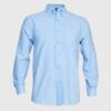 Camisa Oxford B/Pegado M/L Celeste