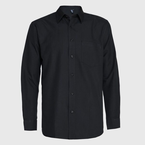 Camisa Oxford Bolsillo Pegado M/L Negra