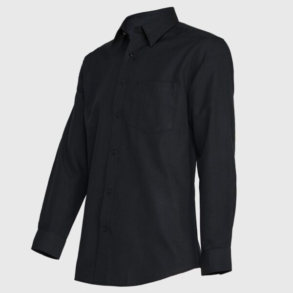 Camisa Oxford Bolsillo Pegado M/L Negra