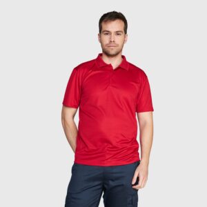 Polera Dry Fit Cuello Camisero M/C Hombre Roja