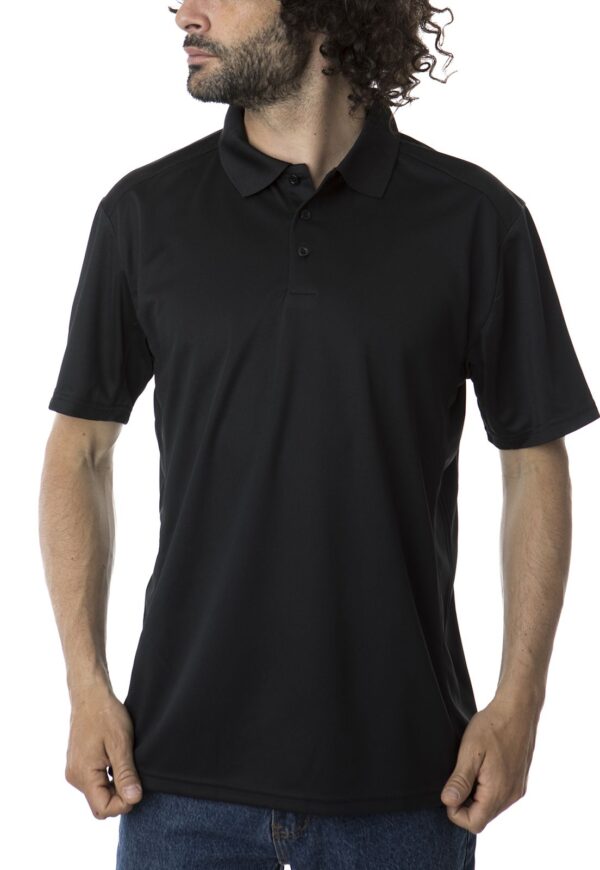 Polera Dry Fit Cuello Camisero M/C Hombre Negro