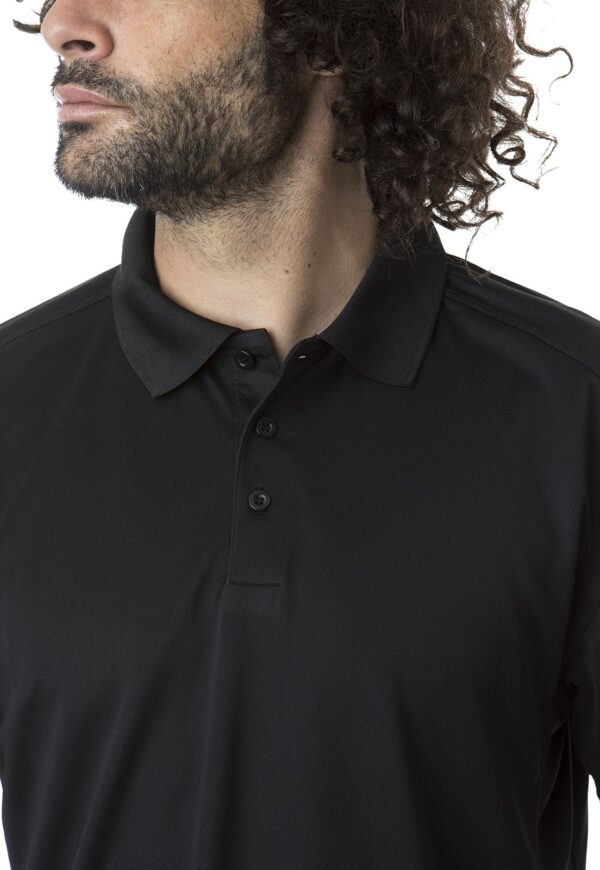 Polera Dry Fit Cuello Camisero M/C Hombre Negro
