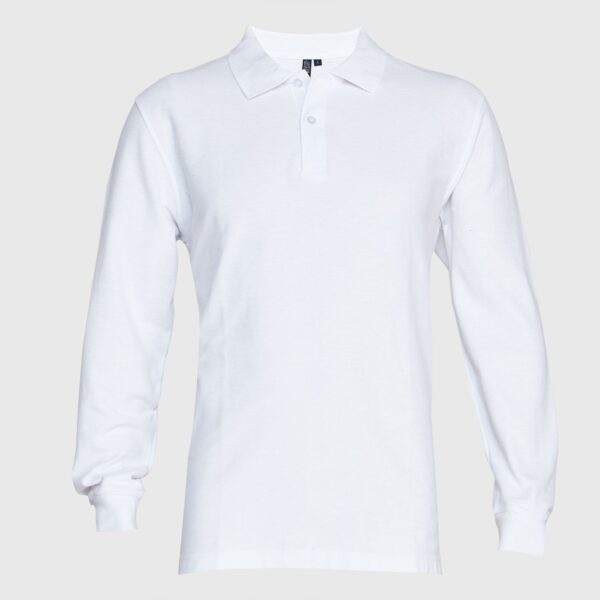 Polera Pique Hombre 80/20 M/L Blanca