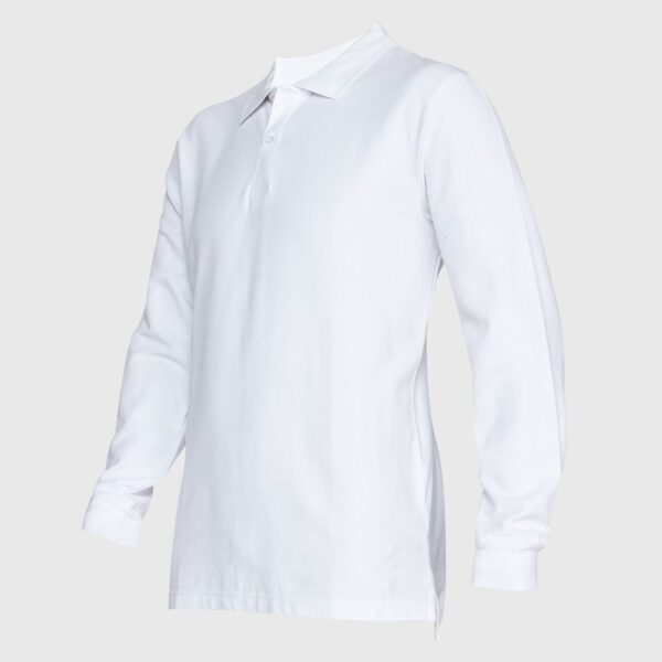 Polera Pique Hombre 80/20 M/L Blanca