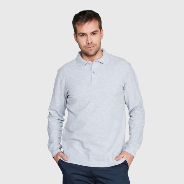Polera Pique Hombre 80/20 M/L Gris