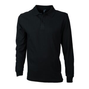 Polera Pique Hombre 80/20 M/L Negra