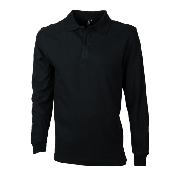 Polera Pique Hombre 80/20 M/L Negra