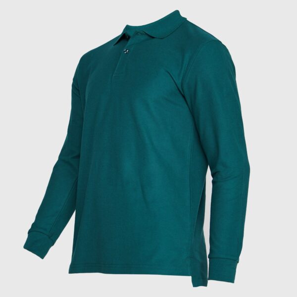Polera Pique Hombre 80/20 M/L Verde Petróleo