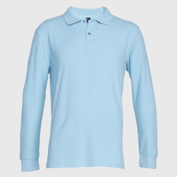 Polera Pique Hombre 80/20 M/L Celeste