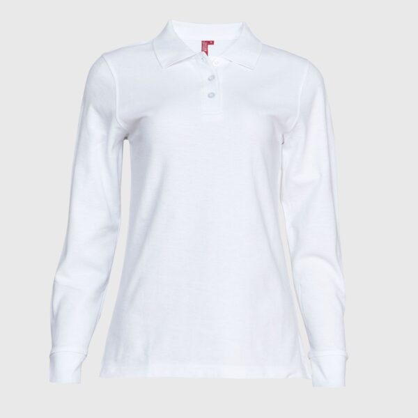 Polera Pique Mujer 80/20 M/L Blanca