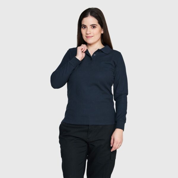 Polera Pique Mujer 80/20 M/L Azul Marino