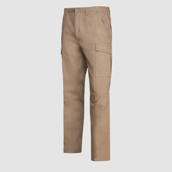 Pantalón Cargo Gabardina Hombre Beige