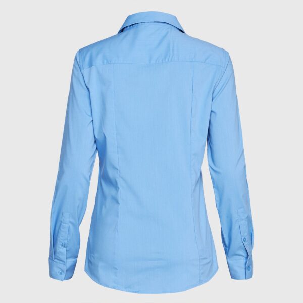 Blusa Trevira Spandex Color Cuello V M/L Celeste