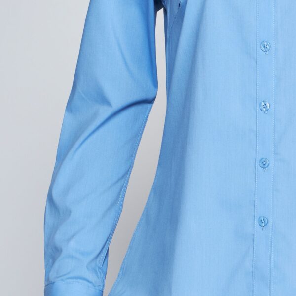 Blusa Trevira Spandex Color Cuello V M/L Celeste