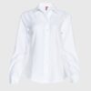 Blusa Oxford Cuello V M/L Blanca