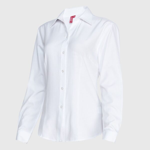 Blusa Oxford Cuello V M/L Blanca