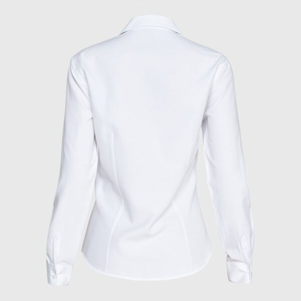 Blusa Oxford Cuello V M/L Blanca