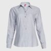 Blusa Oxford Cuello V M/L Gris