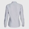 Blusa Oxford Cuello V M/L Gris