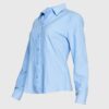 Blusa Oxford Cuello V M/L Celeste