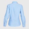 Blusa Oxford Cuello V M/L Celeste