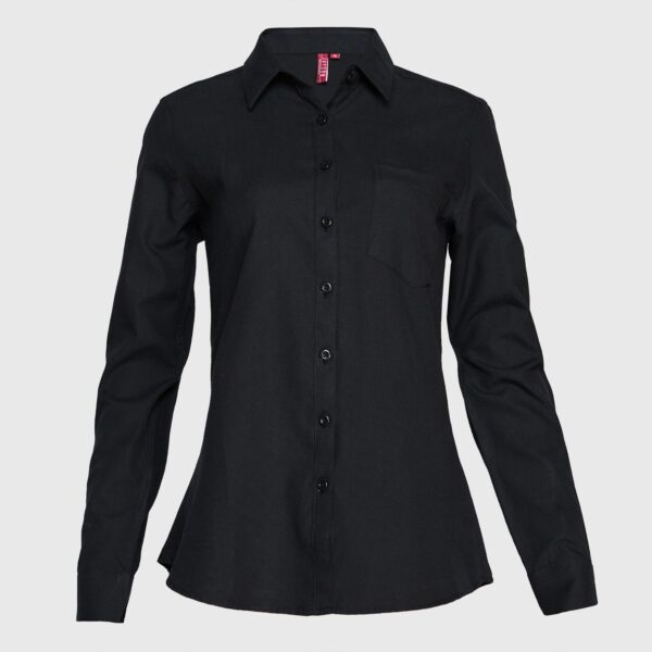 jnli35425n009_02_3 Blusa Oxford B/Pegado Guardia M/L Negra