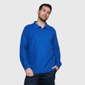 Polera Pique Hombre 80/20 M/L Azul Rey