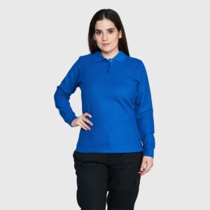 Polera Pique Mujer 80/20 M/L Azul Rey