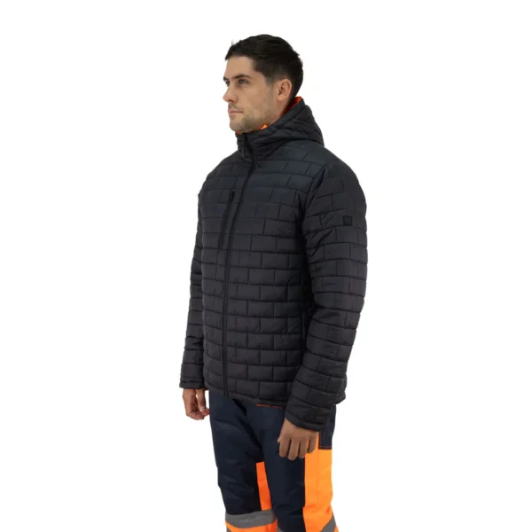 Parka Hardwork Cochamo Polaris Reversible Negra/Naranjo con Cinta Hombre