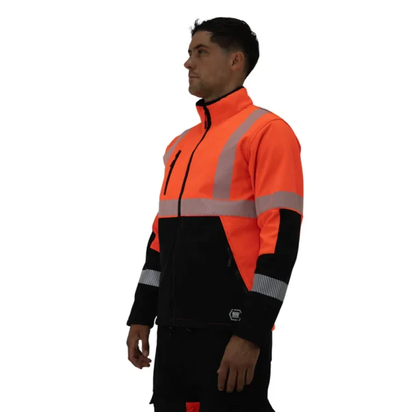 Chaqueta Softshell Hardwork Oklan Rojo Flúor