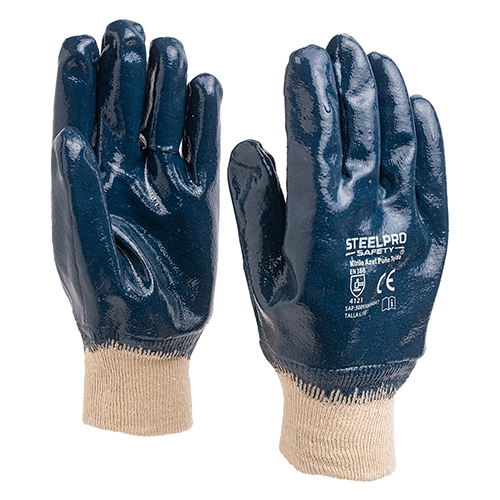 Guante Nitrilo Puño Tejido Steelpro con Registro ISP