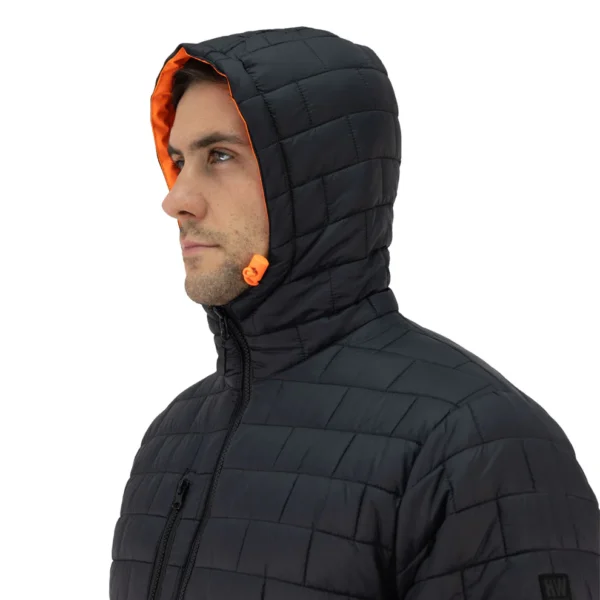 Parka Hardwork Cochamo Polaris Reversible Negra/Naranjo con Cinta Hombre