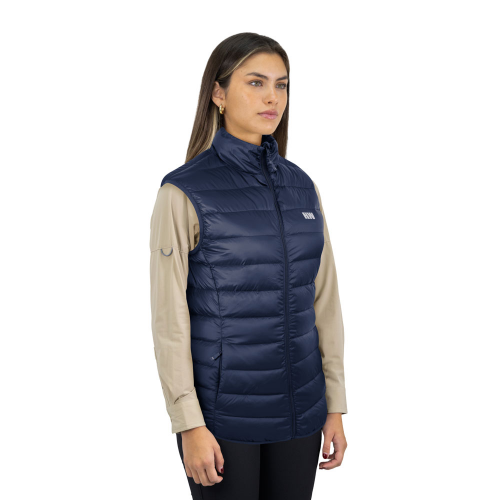 Parka Pluma Hardwork Pullay Pro Mujer Sin Mangas Azul