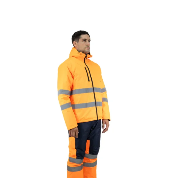 Parka Hardwork Cochamo Polaris Reversible Negra/Naranjo con Cinta Hombre