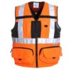 Chaleco Geólogo Minero Hombre Alta Visibilidad Naranjo Flúor