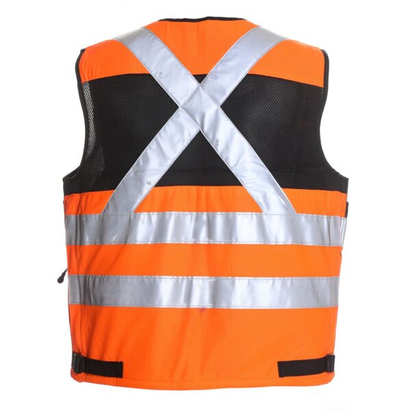 Chaleco Geólogo Minero Hombre Alta Visibilidad Naranjo Flúor