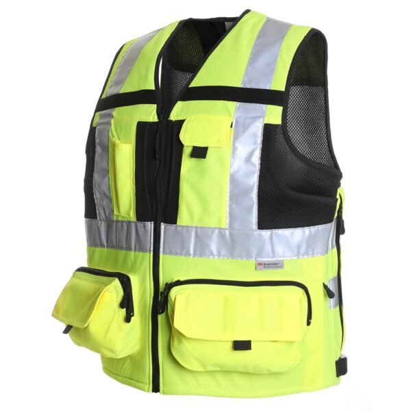 Chaleco Geólogo Minero Hombre Alta Visibilidad Amarillo Fluor
