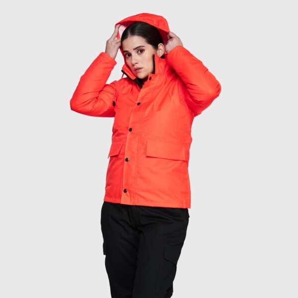 Parka Guardia Mujer Alta Visibilidad Rojo AV