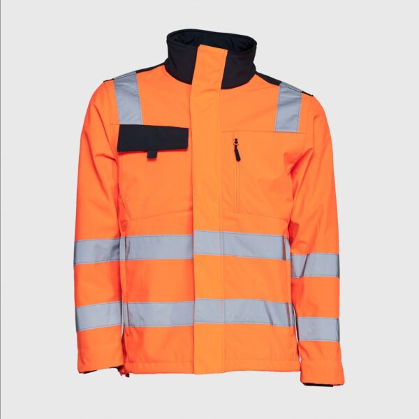 Softshell Bicolor Alta Visibilidad Hombre Naranjo Flúor