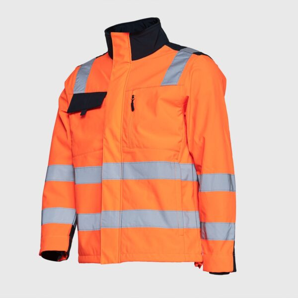 Softshell Bicolor Alta Visibilidad Hombre Naranjo Flúor