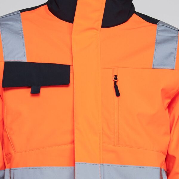 Softshell Bicolor Alta Visibilidad Hombre Naranjo Flúor