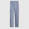 Pantalón Cargo Poplin Cintura Elasticada Gris Medio