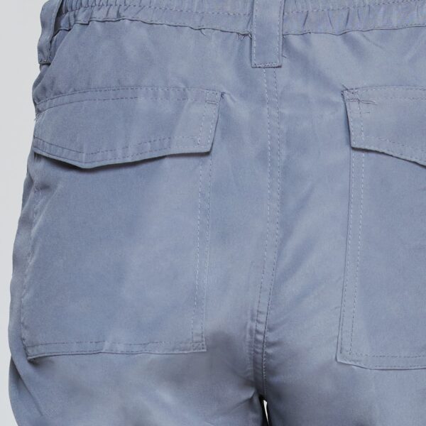 Pantalón Cargo Poplin Cintura Elasticada Gris Medio