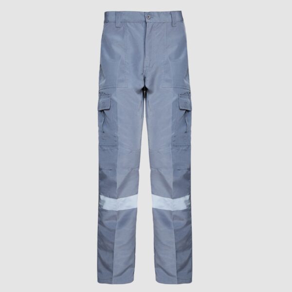 Pantalón Cargo Poplin C/Reflectante Gris Medio