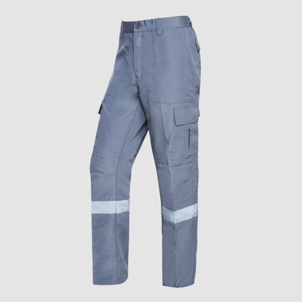 Pantalón Cargo Poplin C/Reflectante Gris Medio