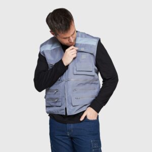 Chaleco Geólogo Multibolsillo X Espalda Gris